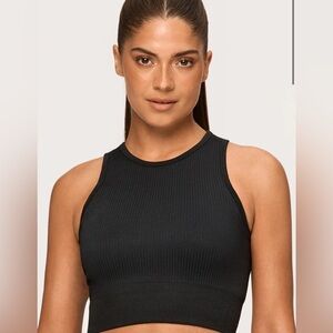 Stronger: Black Ribbed Women's Small cropped top